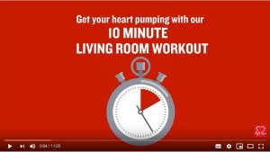 British Heart Foundation 10 Minute Living room workout